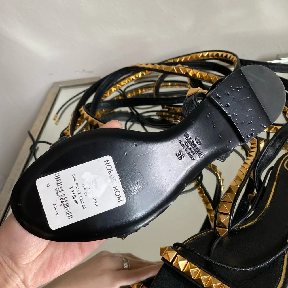 VALENTINO GARAVANI No Limit Rockstud Ankle-wrap Gladiator Sandals $1,900